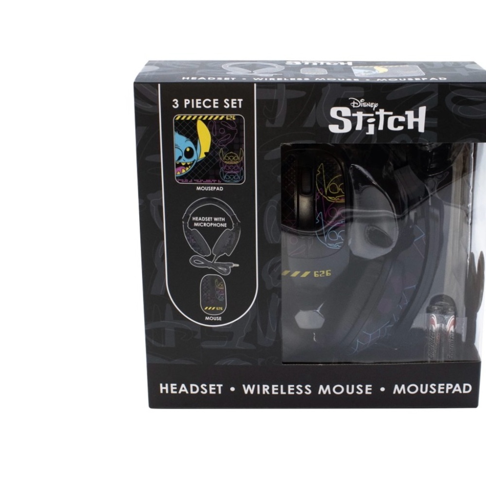 Disney Stitch  Tech Set wireless mouse, headset mouse